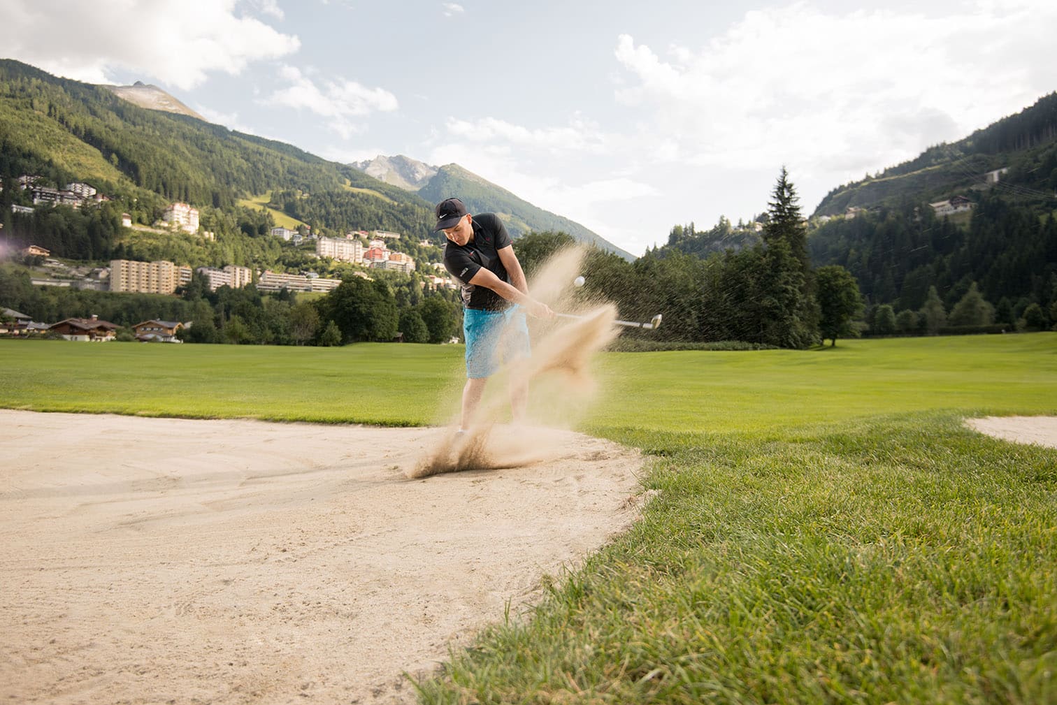 Bunker Abschlag Golfplatz Gastein